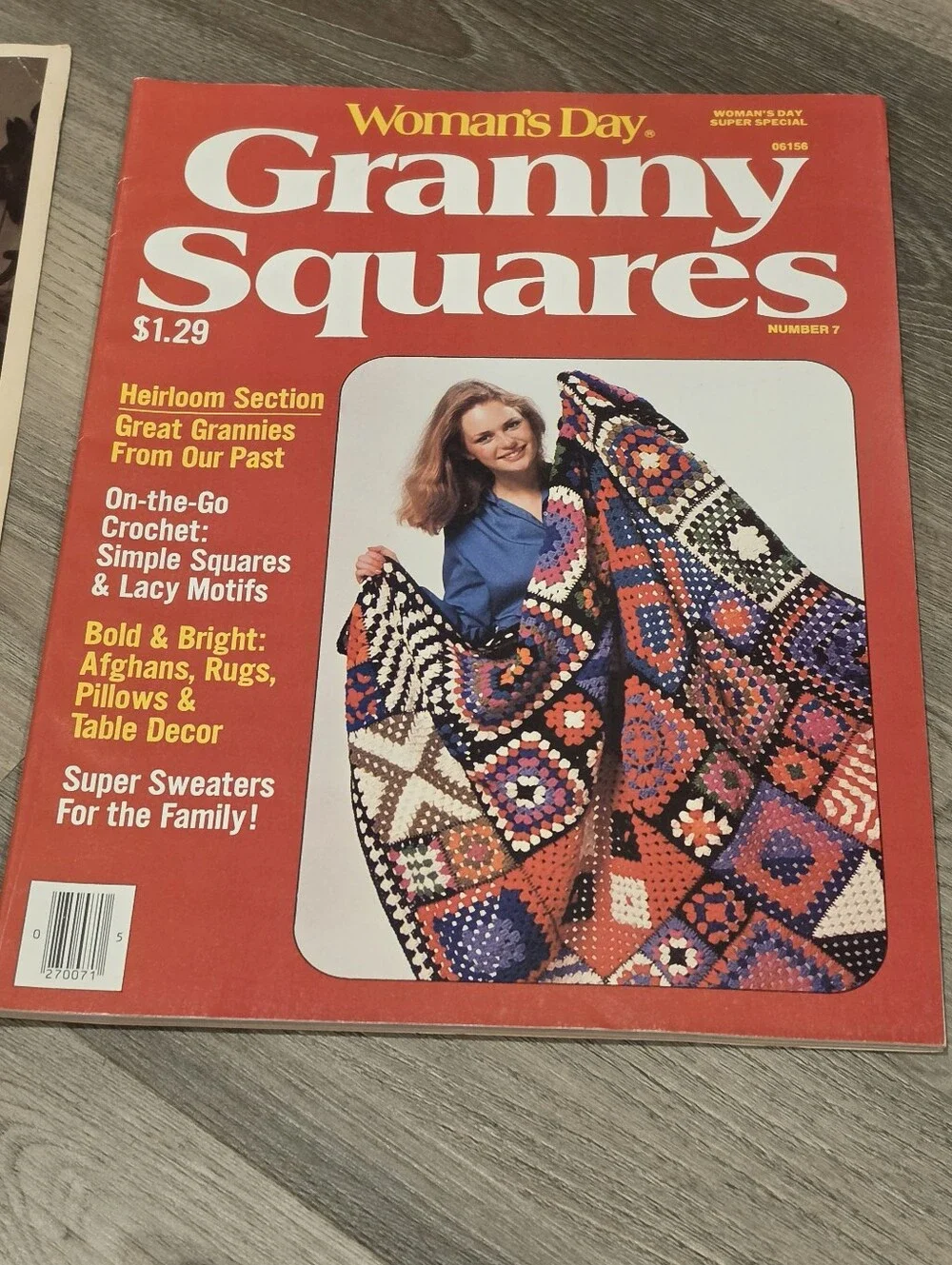 Vintage Crochet Patterns Lot 1970s Granny Squares Afghans Columbia Minerva 3pc
